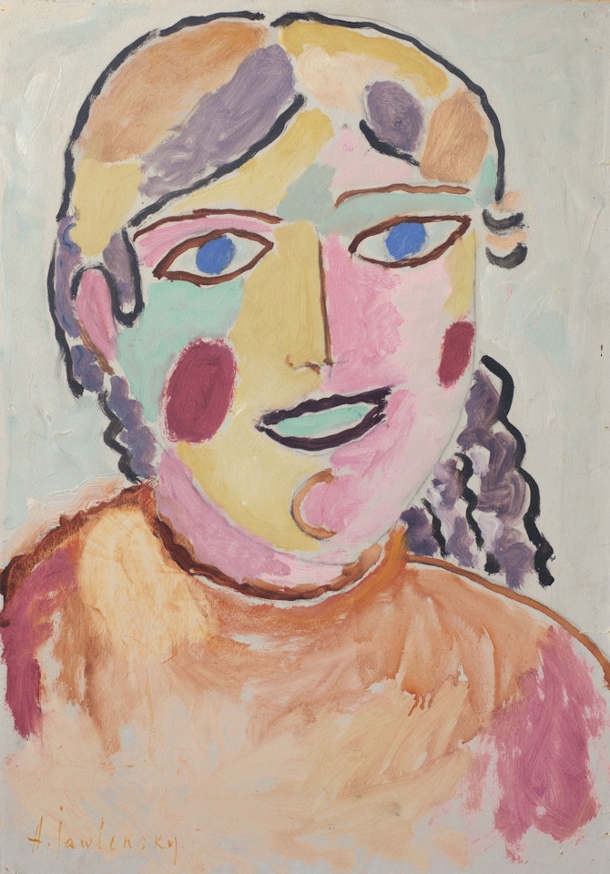 Mädchen mit blauen Augen und dunklem Mund by Alexej von Jawlensky