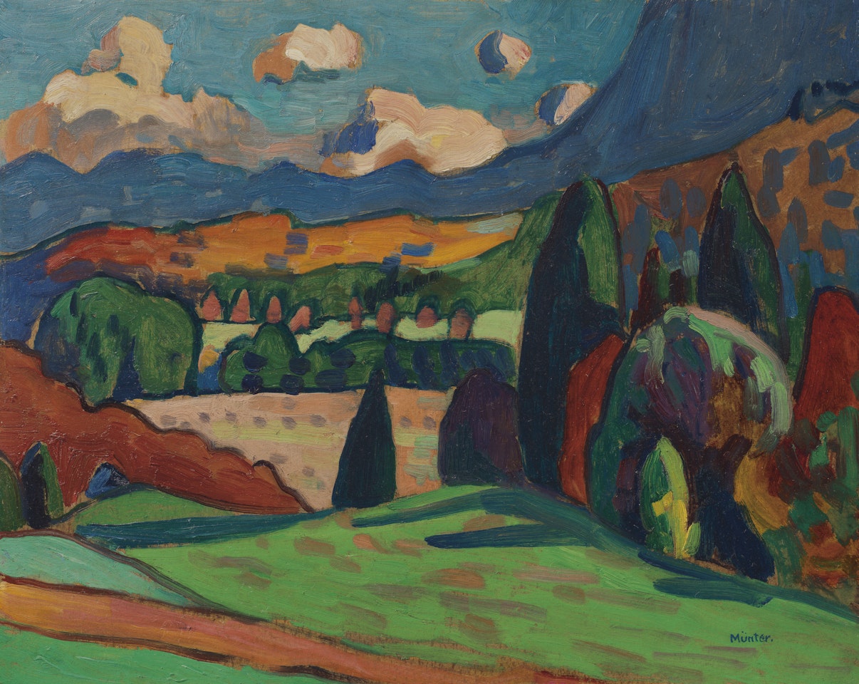 Landschaft mit Wolken by Gabriele Münter