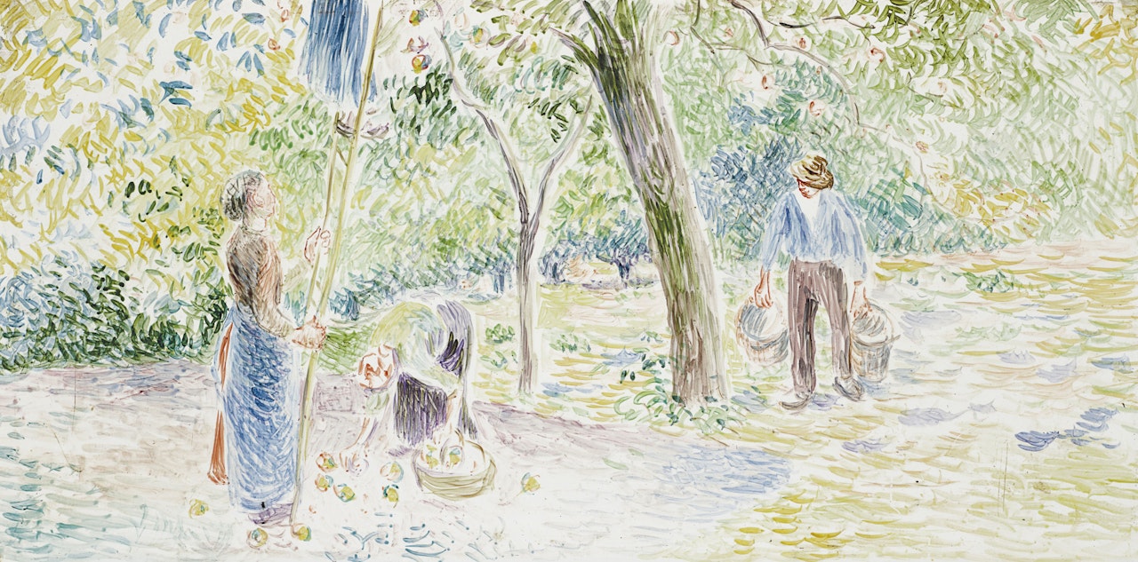 La cueillette des pommes by Camille Pissarro