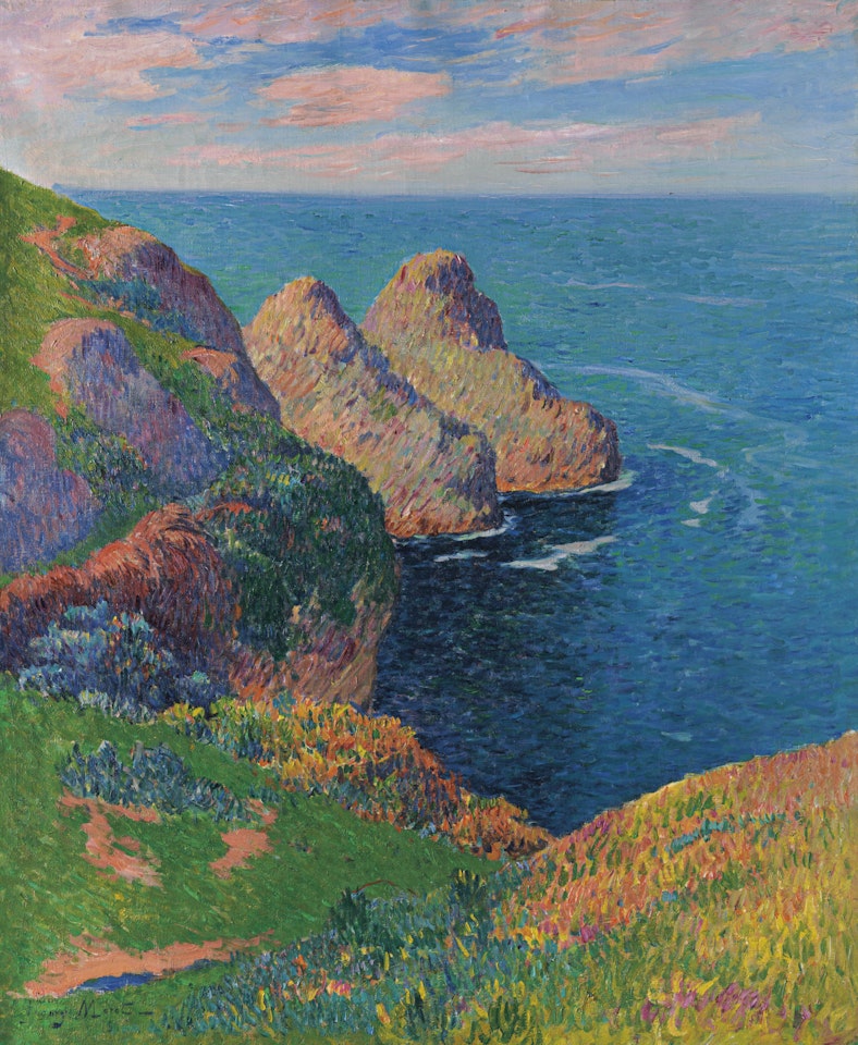 Les falaises au bord de la mer by Henry Moret