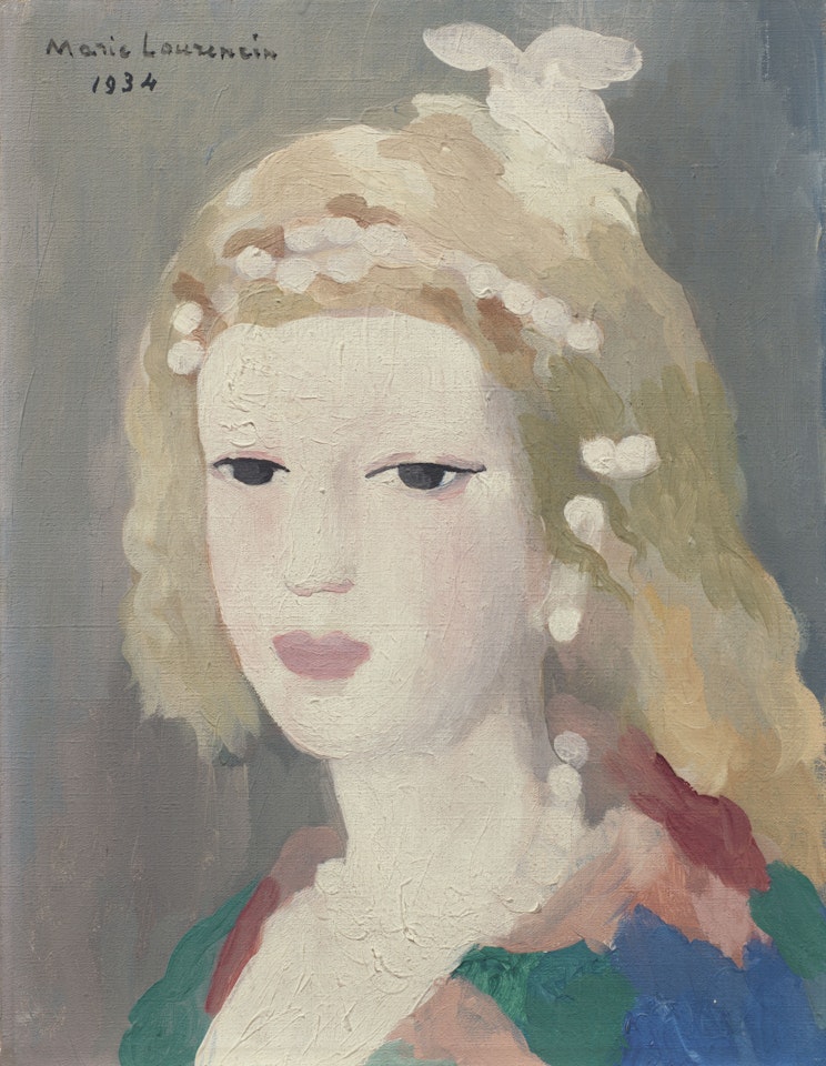 Tête de jeune fille aux perles by Marie Laurencin