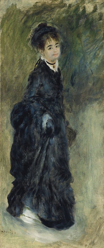 Jeune femme tenant sa robe by Pierre-Auguste Renoir