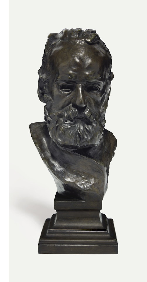 Buste de Victor Hugo dit "à l’illustre maître," réduction avec piédouche intégré by Auguste Rodin
