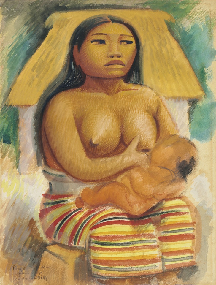 Mayan Woman / Portrait of a Thai Dancer (double-sided work) by Miguel Covarrubias