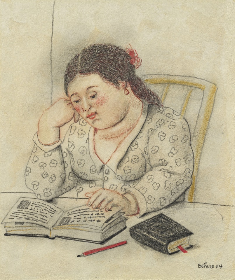 Girl Reading by Fernando Botero