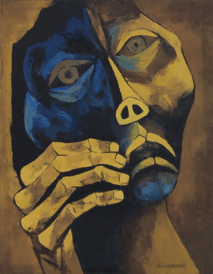 Cabeza y mano by Oswaldo Guayasamin