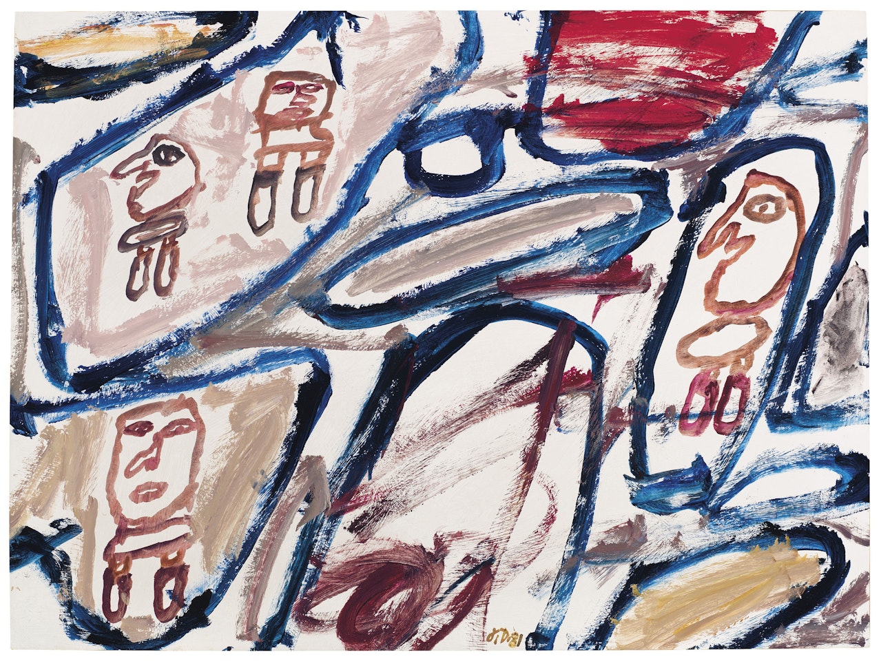 Site avec 4 personnages by Jean Dubuffet