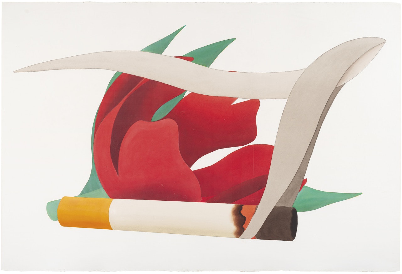 Big Study For Tulip & Smoking Cigarette (Close-Up) by Tom Wesselmann