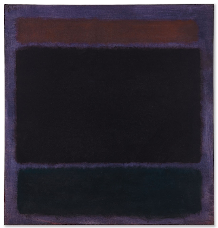 Untitled (Rust, Blacks on Plum) by Mark Rothko