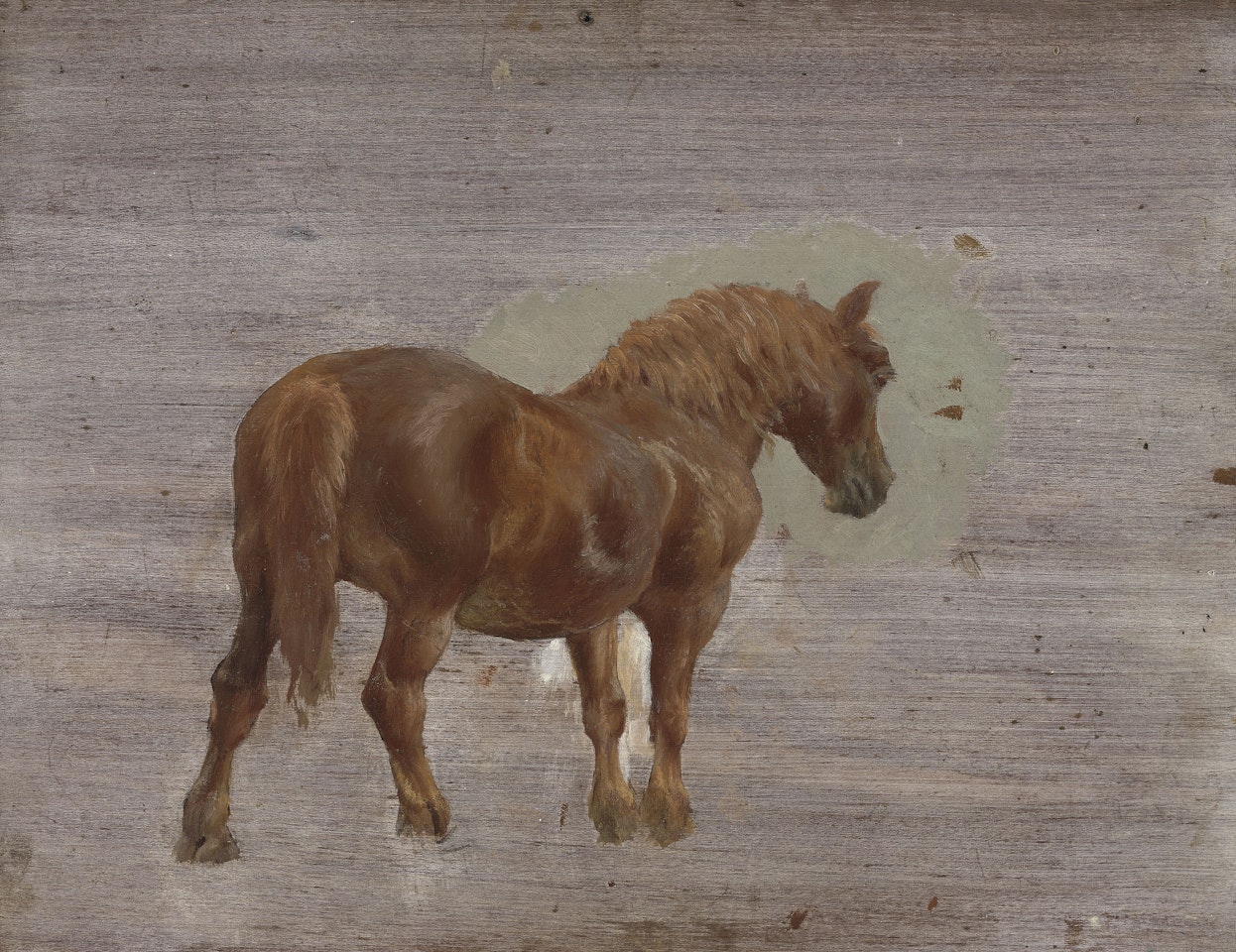 A Suffolk punch (recto); and Study of a horse and cart (verso) by Alfred James Munnings