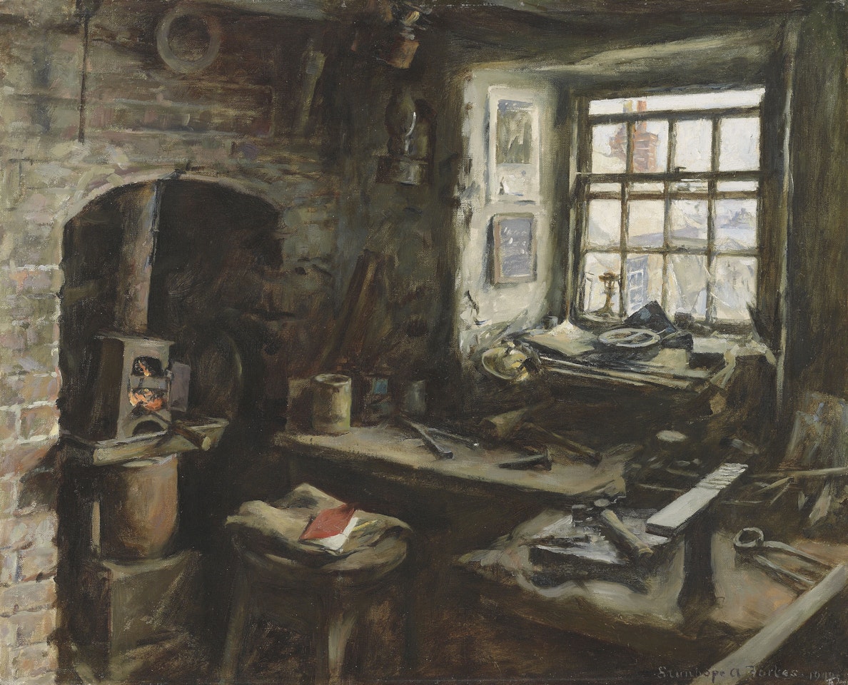 The welder's shop by Stanhope Alexander Forbes