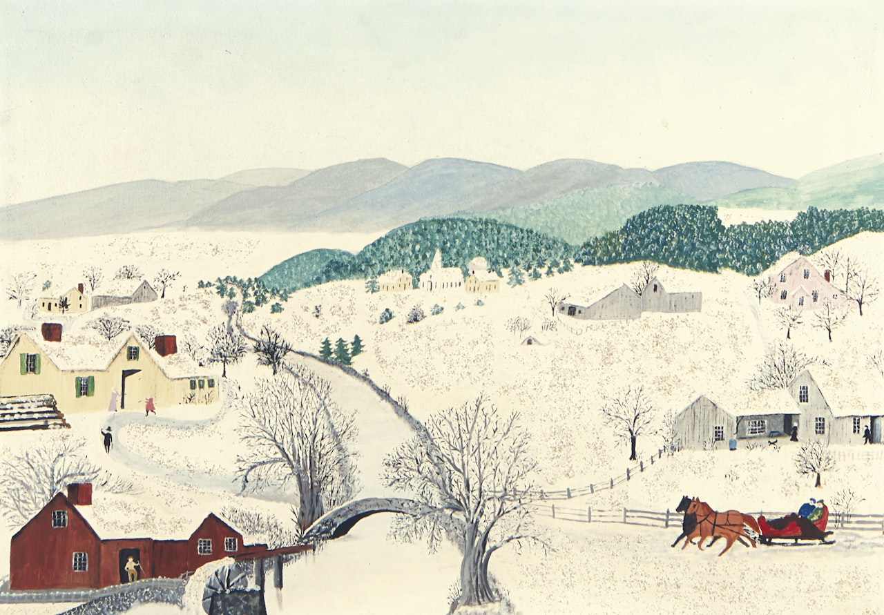 To Grandma's House We Go on Thanksgiving Day by Grandma Moses
