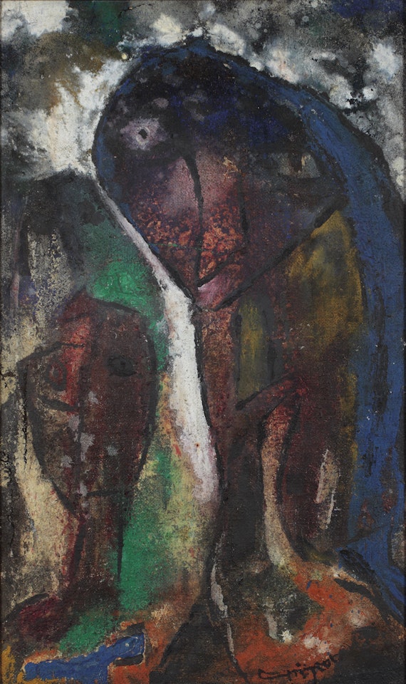 Figure con cane blu (Figure with Blue Dog) by Pinot Gallizio
