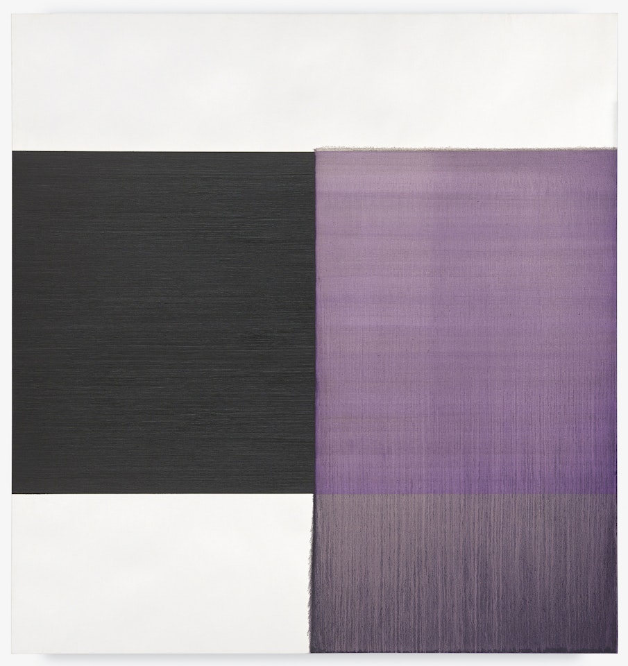 Exposed Painting Charcoal Black Violet Red Oxide by Callum Innes