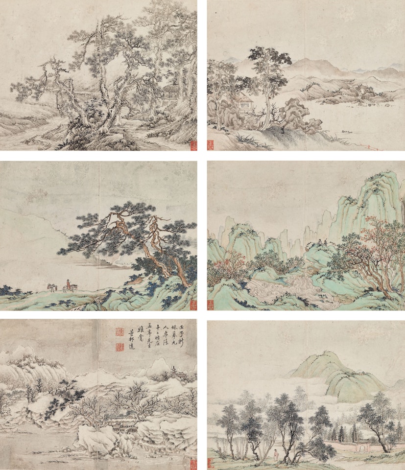 Landscapes after Yuan Masters by Dong Bangda