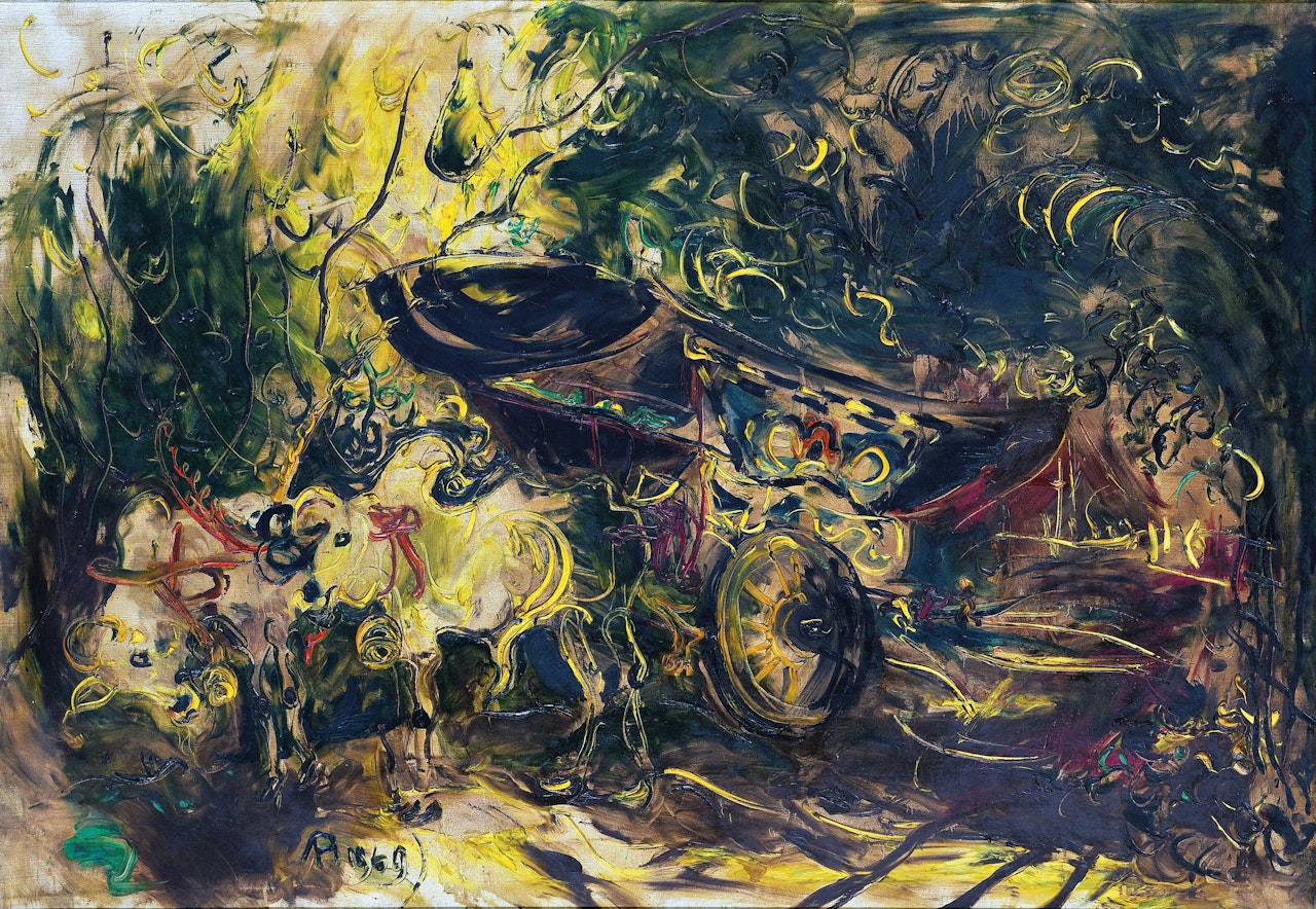 Ox Cart by Affandi