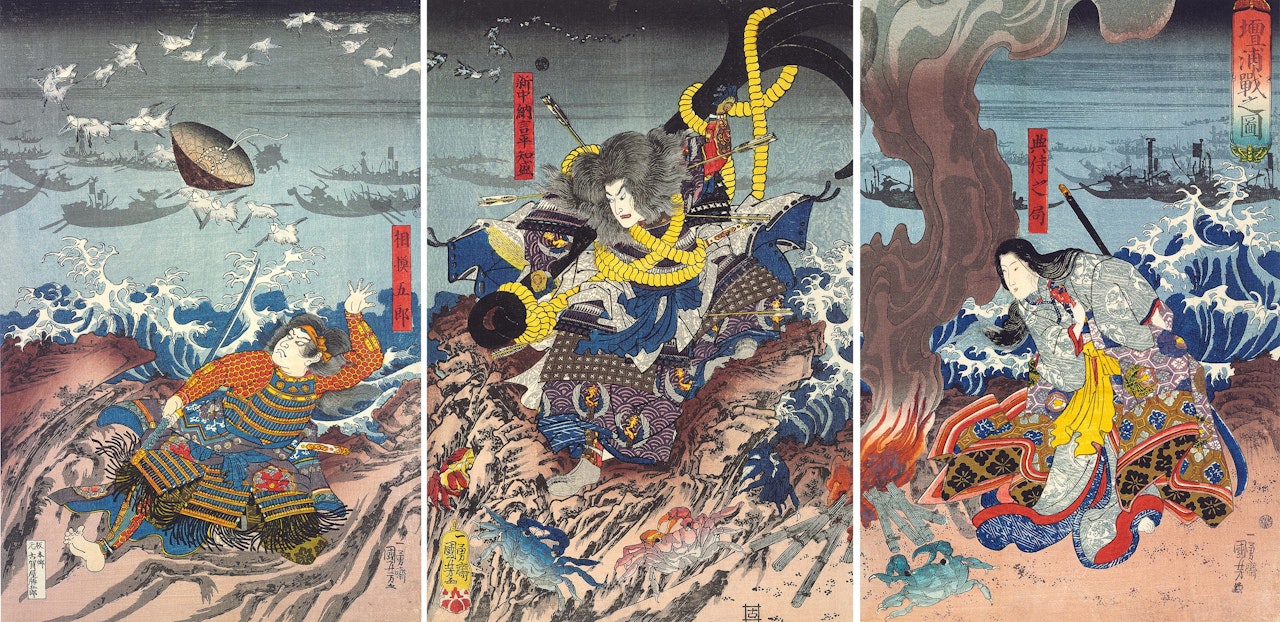 The Battle of Dan-no-ura (Dan-no-ura tatakai no zu) by Utagawa Kuniyoshi