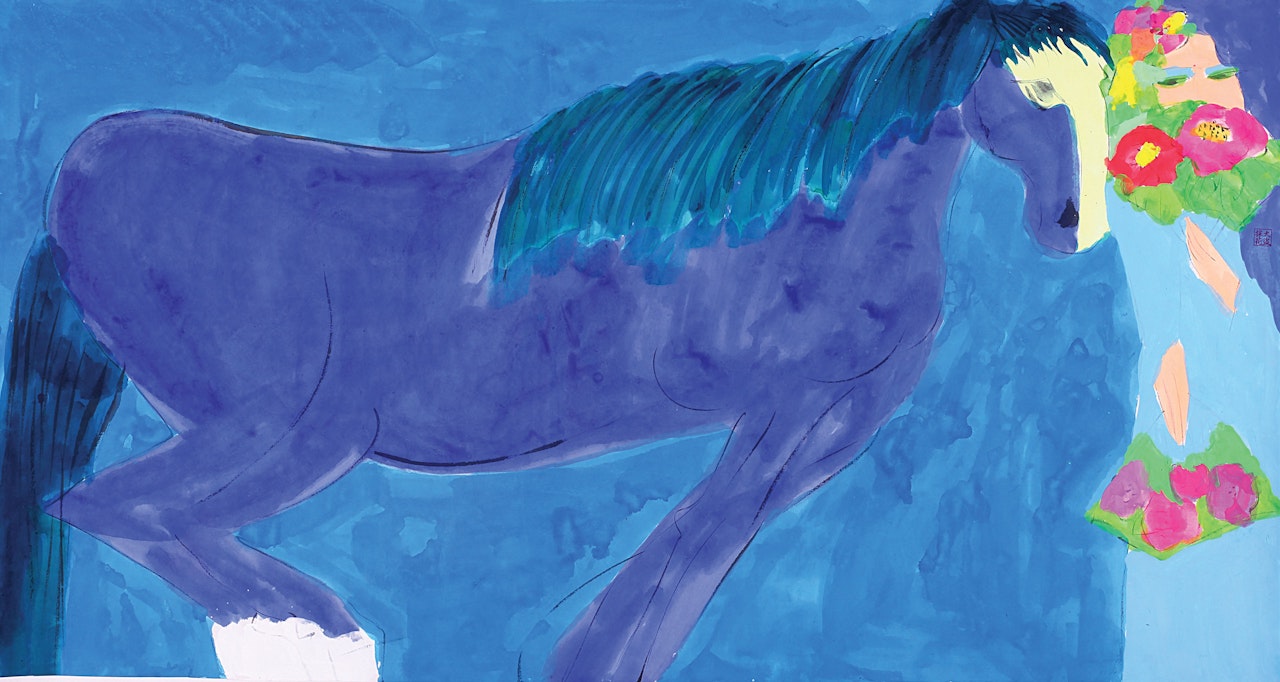 Blue Horse by Walasse Ting