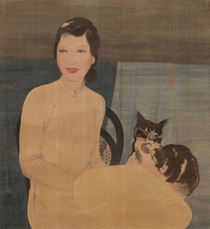 Lady with a Cat by Nguyen Khang