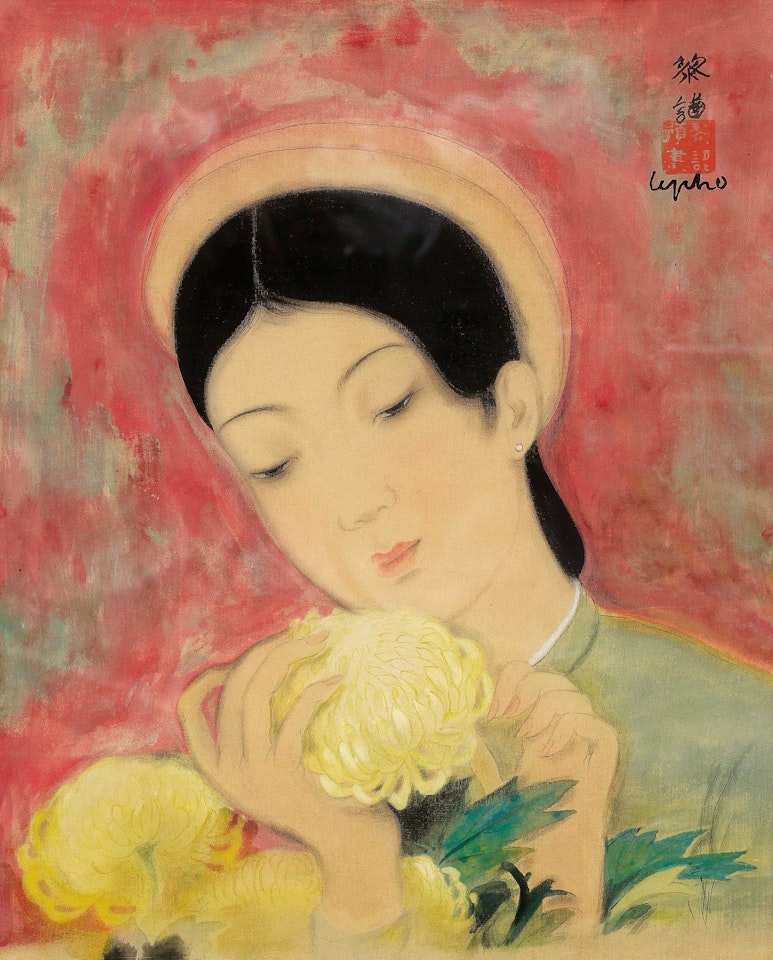 La Jeune Fille aux Pivoines (Girl with Peonies) by Le Pho