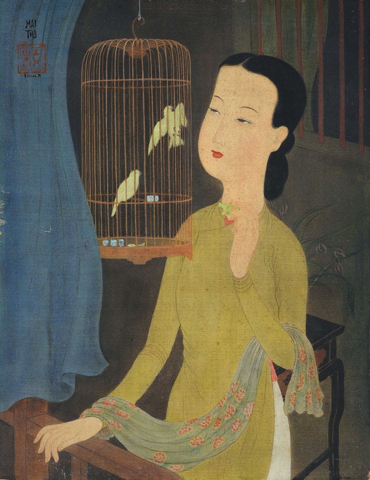 La Jeune Femme et la Cage à Oiseaux (Girl with Birdcage) by Mai Trung Thu