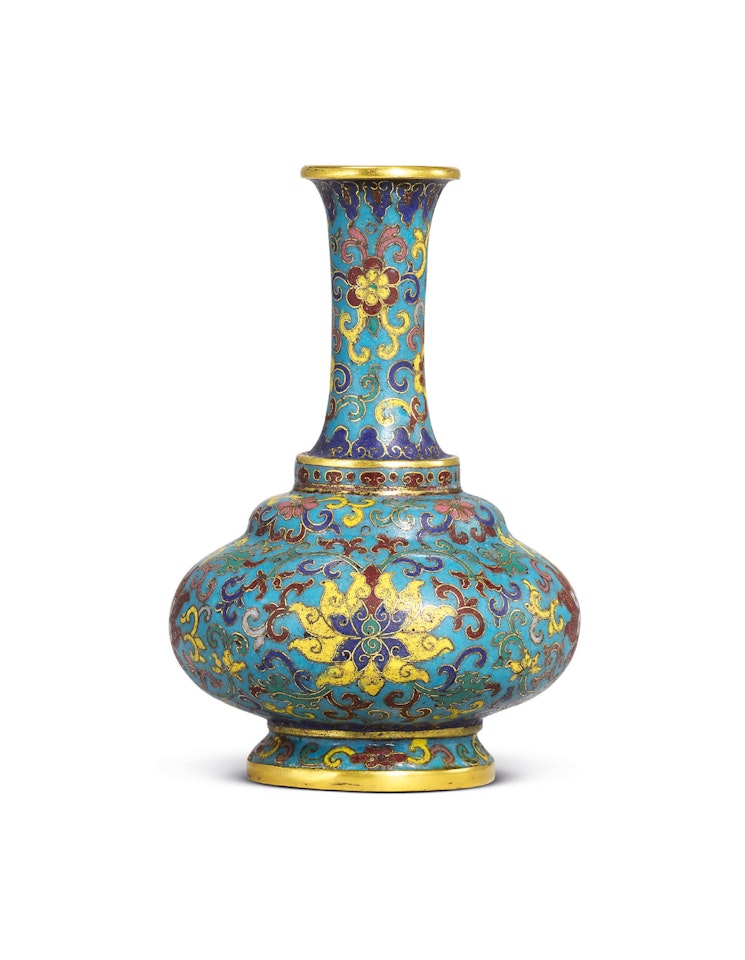 A SMALL CLOISONNE ENAMEL VASE by Anonymous
