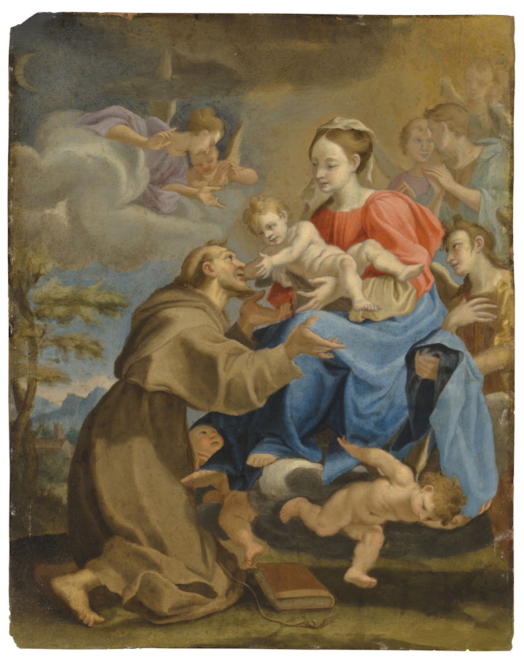 The Madonna and Child with Saint Francis and angels by BOLOGNESE SCHOOL