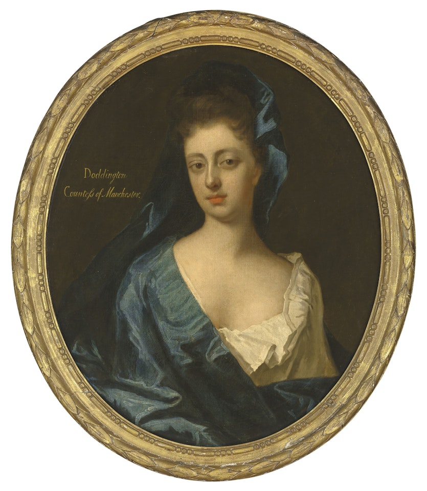 Portrait of Doddington Montagu, Countess of Manchester (1672-1721), bust-length, in a blue dress by Godfrey Kneller