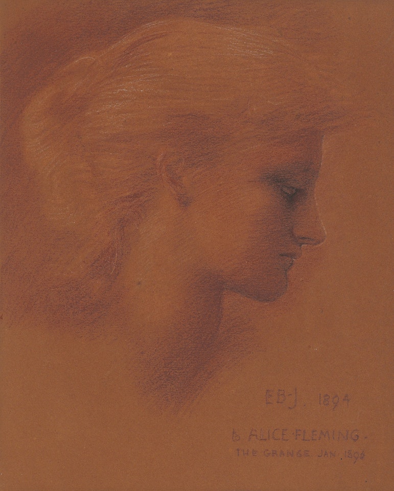 Portrait of Alice Macdonald Fleming, née Kipling (1868-1948), in profile by Edward Coley Burne-Jones