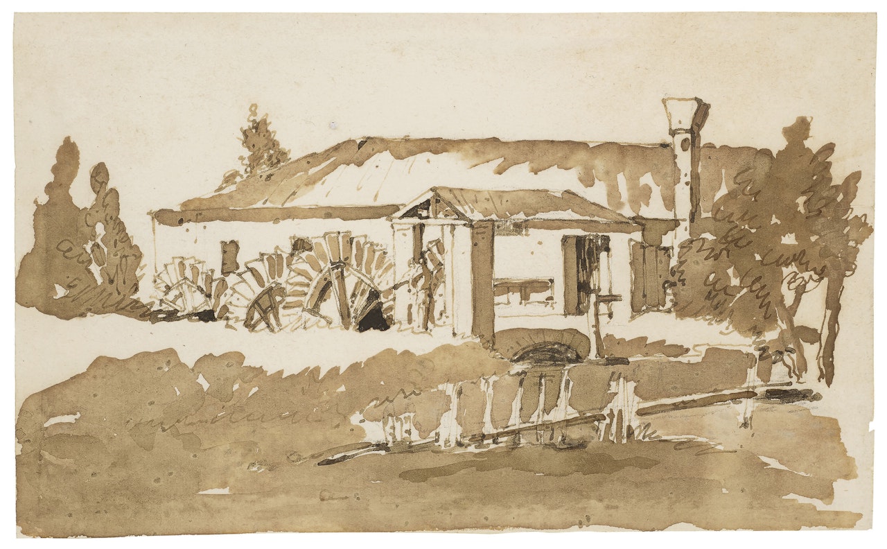 A watermill by Giovanni Domenico Tiepolo