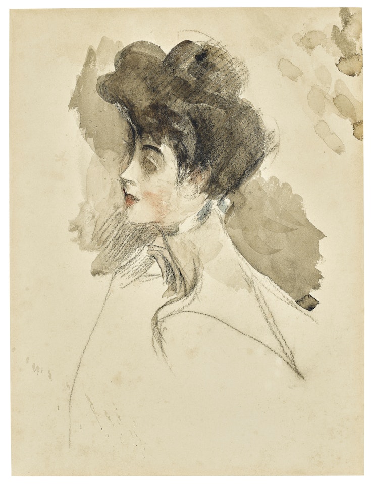 Head of a woman, looking to the left by Giovanni Boldini