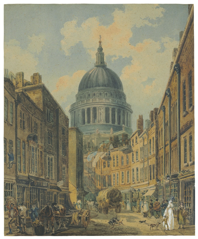 St. Paul’s Cathedral from St. Martin’s-le-Grand, London by Thomas Girtin