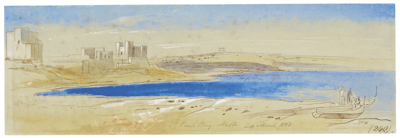 St. Paul's Bay, Malta by Edward Lear
