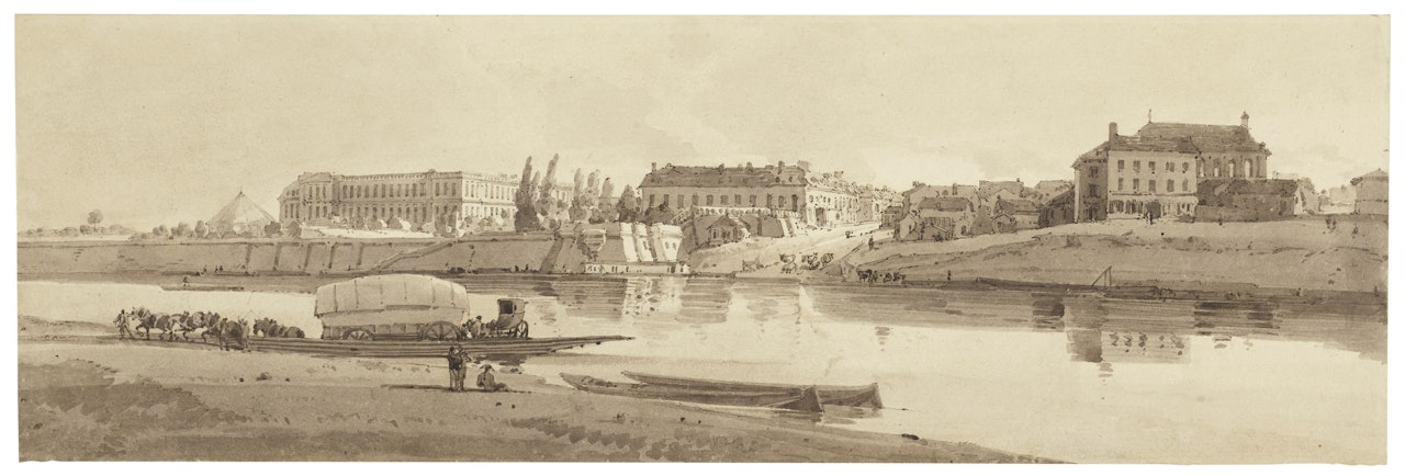 View of the palace and village of Choisy on the bank of the Seine, Paris by Thomas Girtin