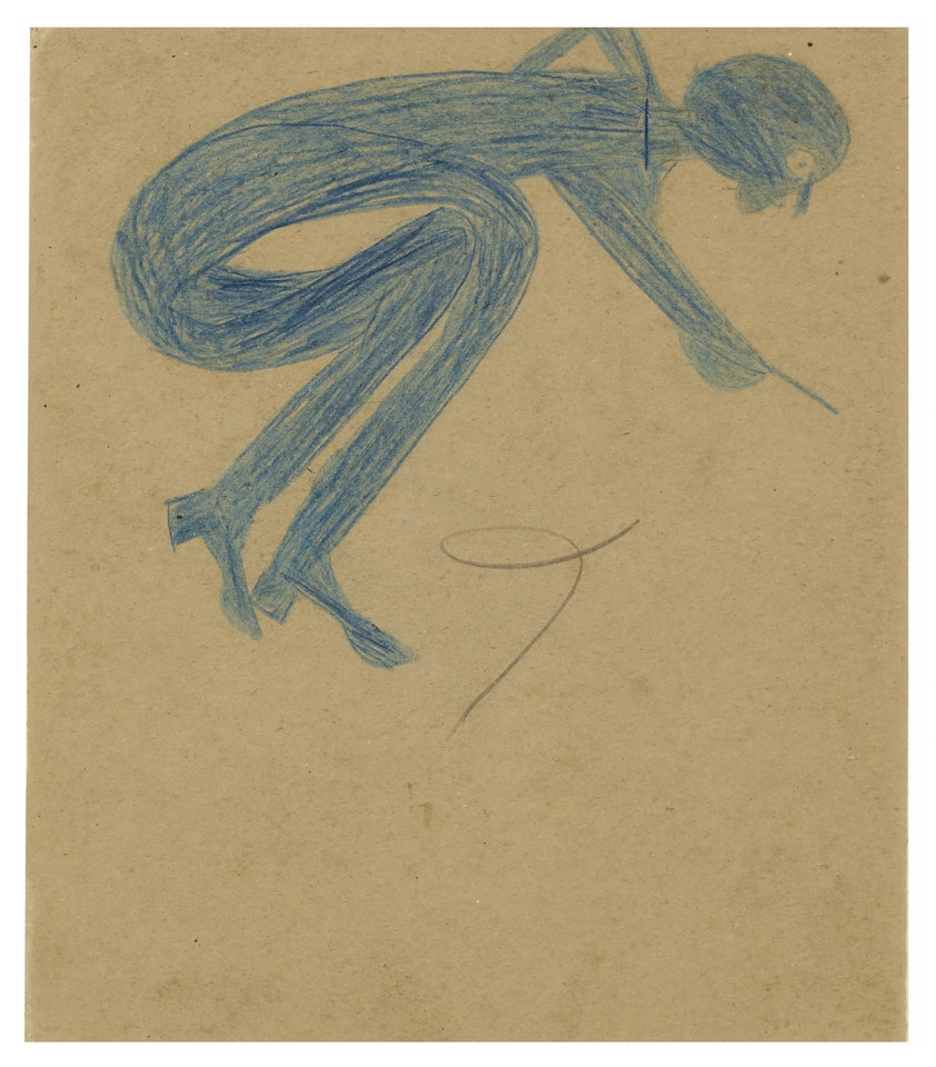 Crouching Man Pointing by Bill Traylor