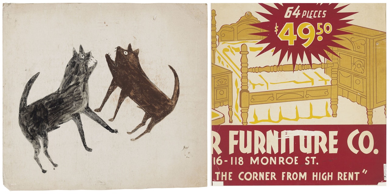 Fighting Dogs by Bill Traylor