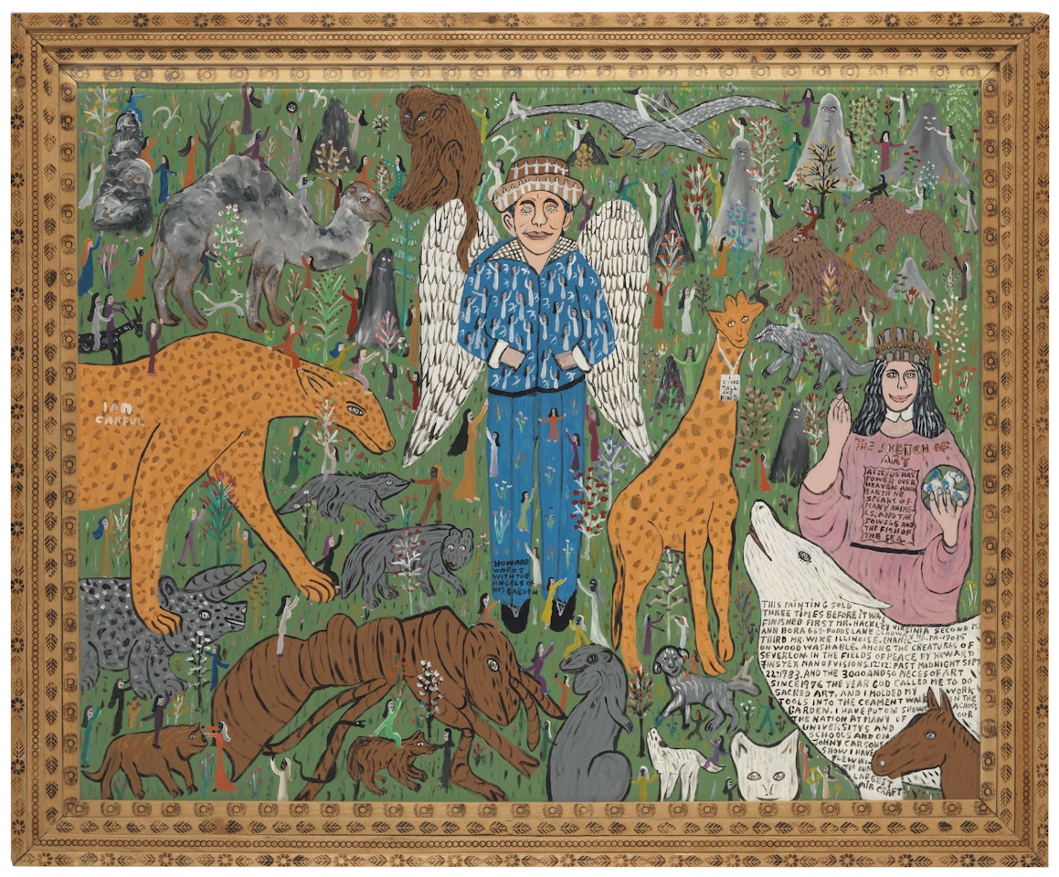 Howard Walks With the Angels in His Garden, #3,050 by Howard Finster