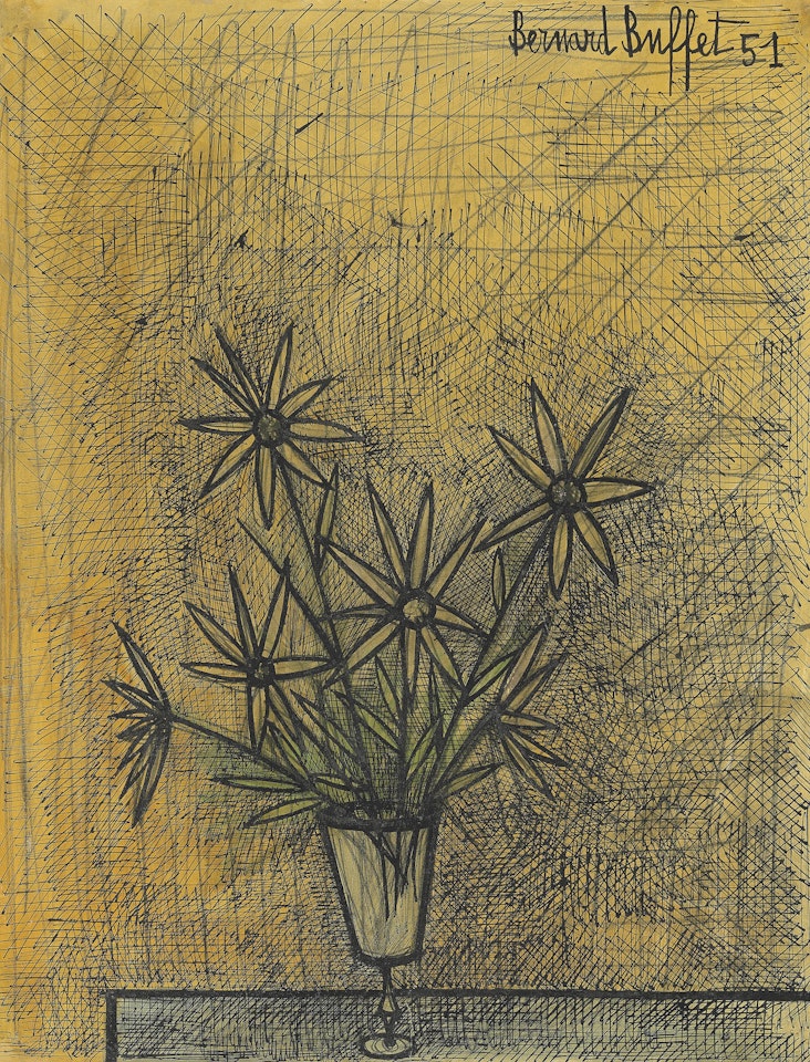 Marguerites dans un verre by Bernard Buffet