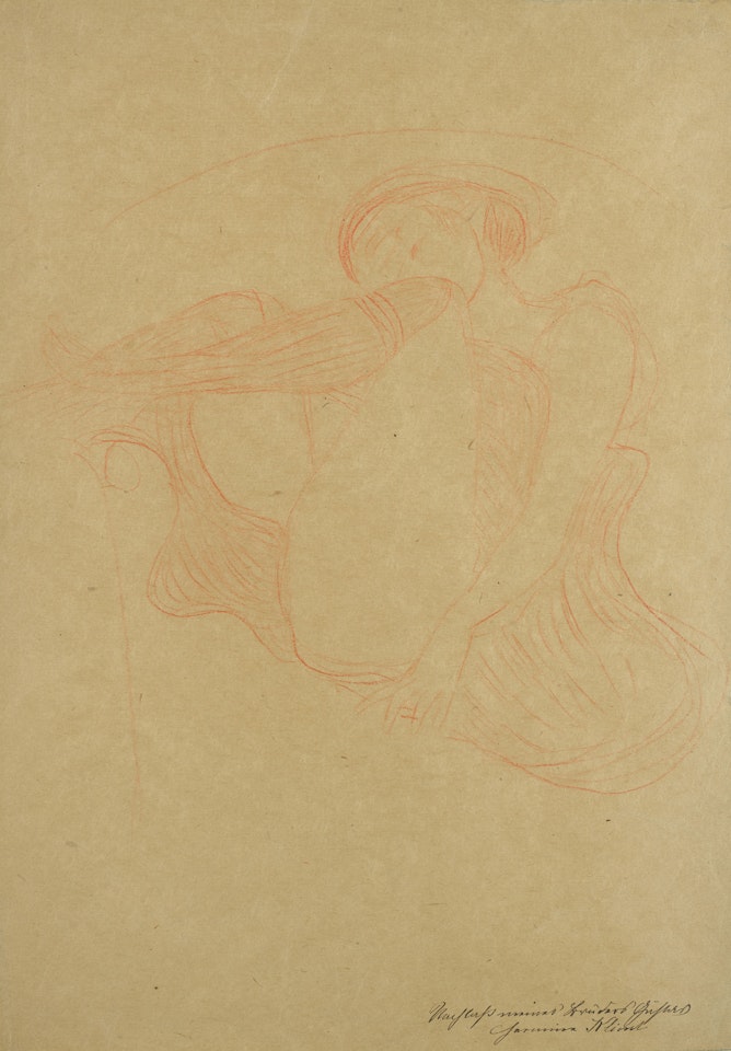 Im Lehnstuhl sitzende mit angezogenen Beinen (Studie für Danaë) by Gustav Klimt