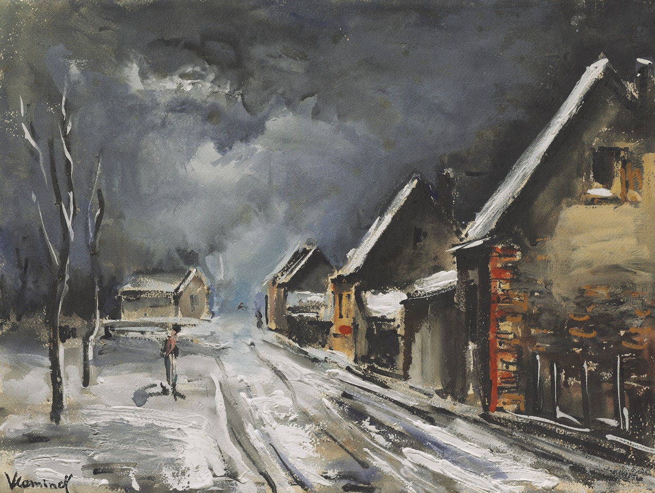Rue enneigée by Maurice de Vlaminck