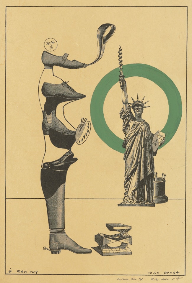 Gedruckte Karte für die Ausstellung 'Man Ray, Peintures & Objets', Paris, Aux Cahiers d'Art, 15.-30. 11. 1935 by Max Ernst