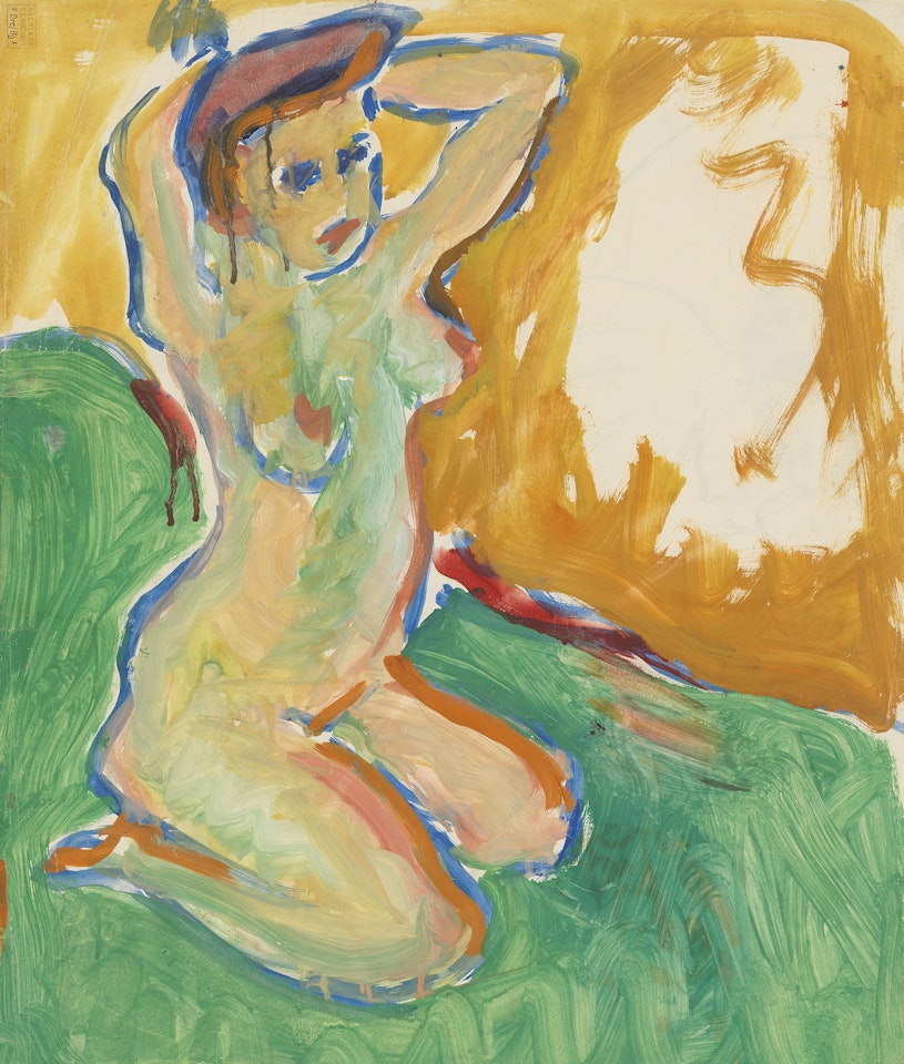 Mädchen mit erhobenen Armen (recto); Zwei sitzenden Mädchen (verso) by Ernst Ludwig Kirchner