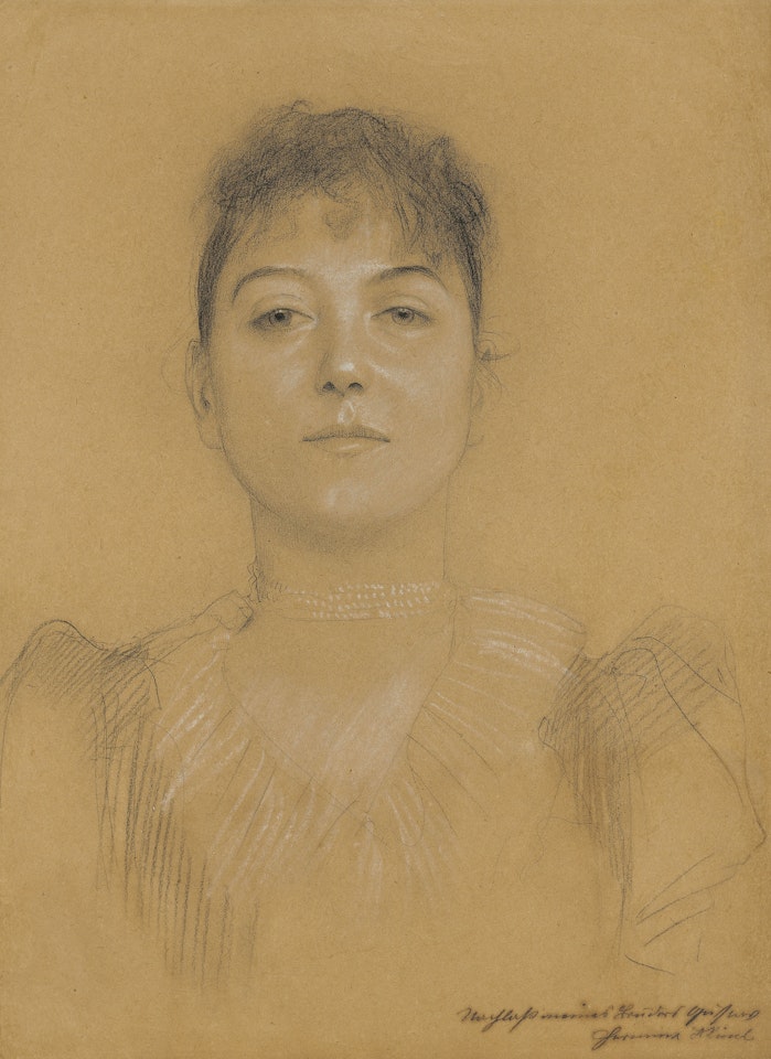 Porträt einer Frau by Gustav Klimt