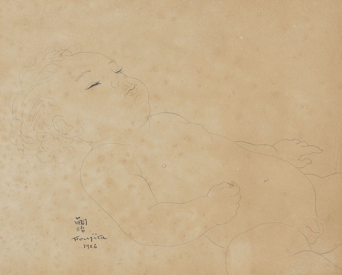 Bébé endormi by Leonard Tsuguharu Foujita