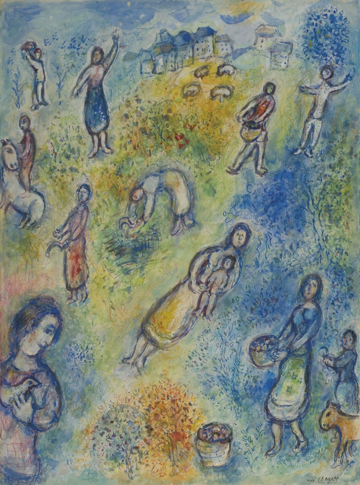 L'été, Les moissonneuses (Les quatres saisons) by Marc Chagall