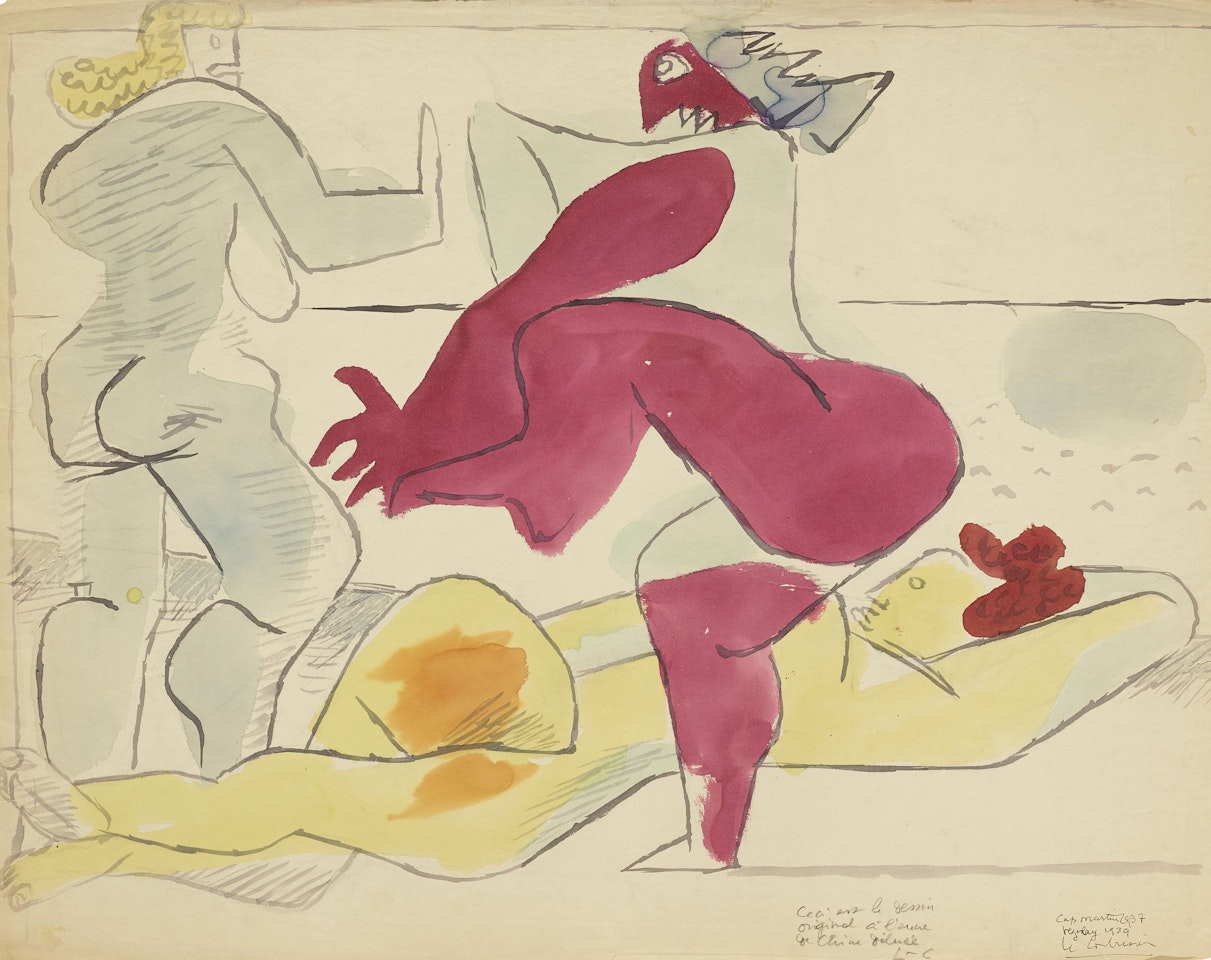 Ètude sur le thème de baigneuses et rochers by Le Corbusier