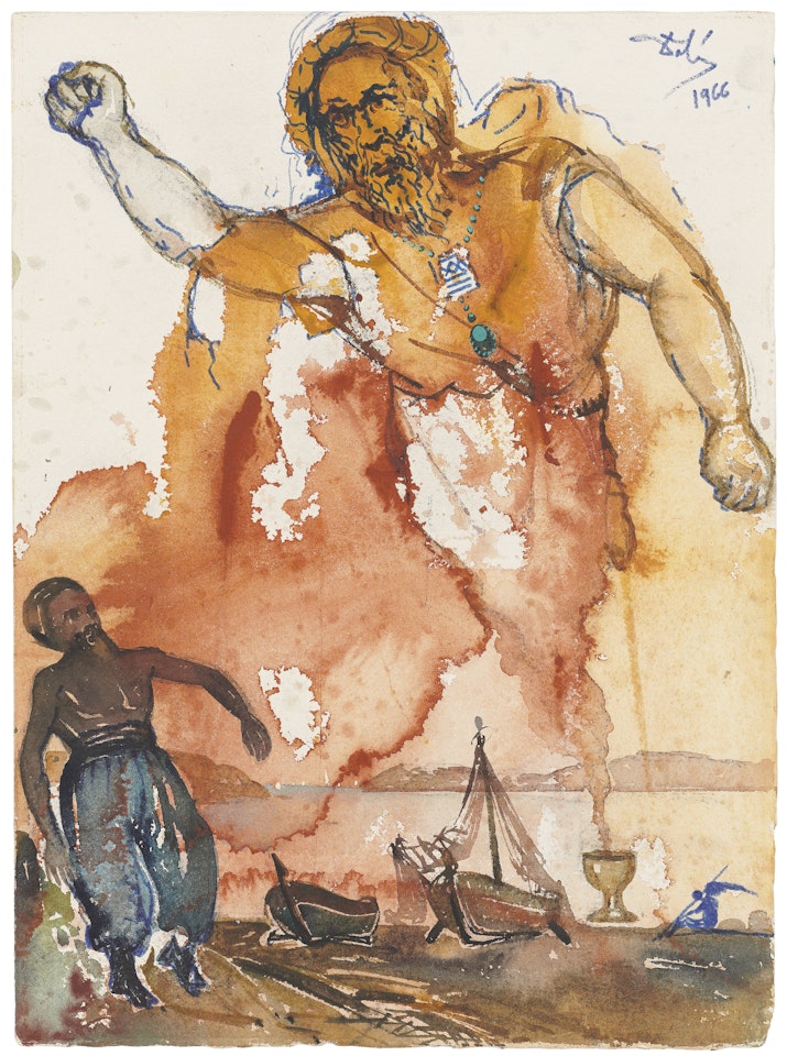 Géant échappant d'une coupe by Salvador Dali