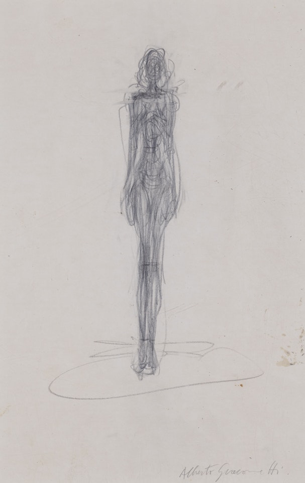 Femme nue debout (recto); Bouquet dans un vase (verso) by Alberto Giacometti