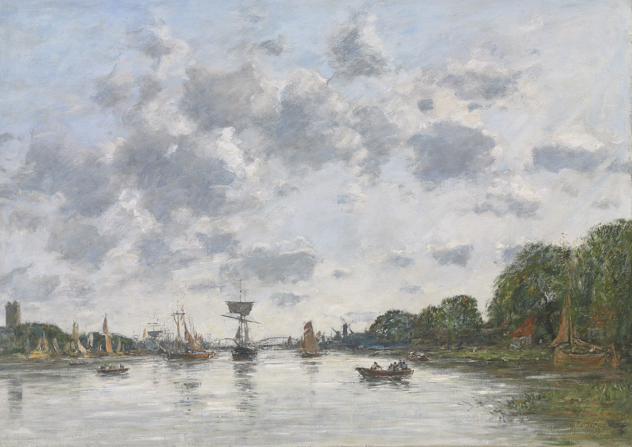 La Meuse à Dordrecht by Eugène Boudin