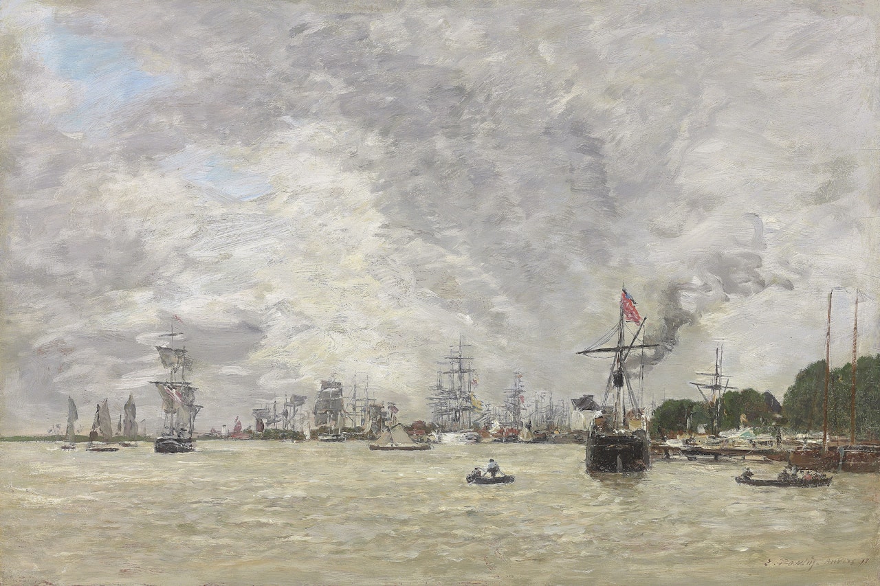 Anvers Bateux sur l'Escaut by Eugène Boudin